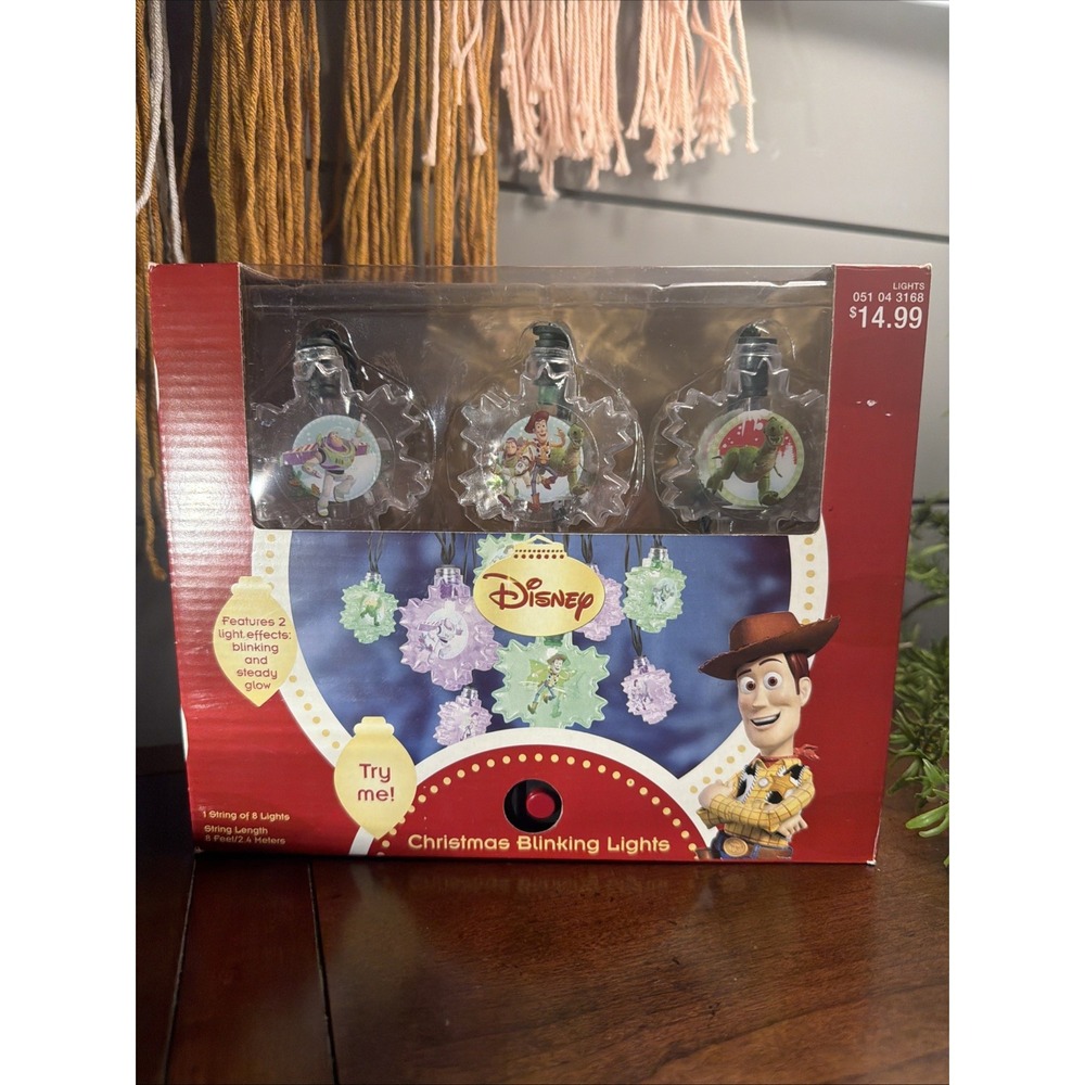 NEW DISNEY TOY STORY 8 CHRISTMAS BLINKING STEADY LIGHTS NIB